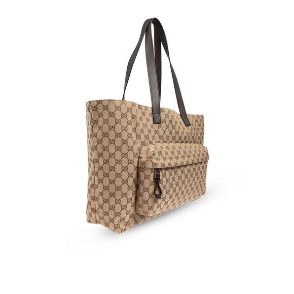 GUCCI Monogram Canvas Tote Bag Men BROWN Handbags - Picture 4 of 5